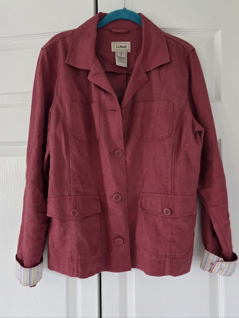 Linen L.L. Bean Women's Brick-Red Utility Jacket